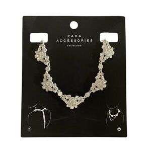 ZARA White Resin Statement Necklace. NEW